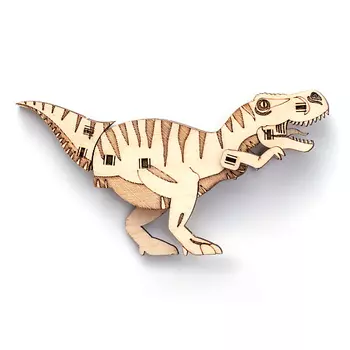 DROVO Деревянный конструктор 3D пазл Тираннозавр КЛЫК 1.0