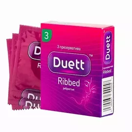 DUETT Презервативы Ribbed с кольцевым рифлением 3.0