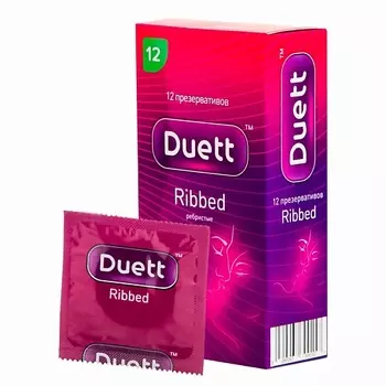 DUETT Презервативы Ribbed с кольцевым рифлением 12.0