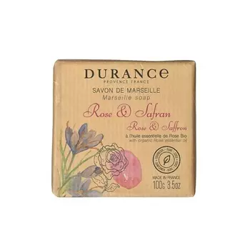 DURANCE Марсельское мыло кусковое Роза и шафран Rose & Saffron 100.0