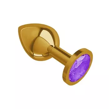 DЖАГА DЖАГА Анальная втулка Gold с кристаллом средняя