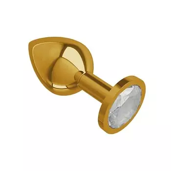 DЖАГА DЖАГА Анальная втулка Gold с кристаллом средняя