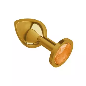 DЖАГА DЖАГА Анальная втулка Gold с кристаллом средняя