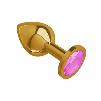 DЖАГА DЖАГА Анальная втулка Gold с кристаллом средняя