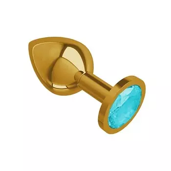 DЖАГА DЖАГА Анальная втулка Gold с кристаллом средняя