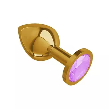 DЖАГА DЖАГА Анальная втулка Gold с кристаллом средняя