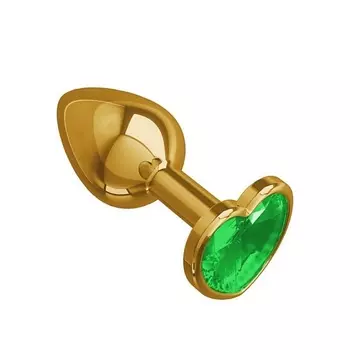 DЖАГА DЖАГА Анальная втулка Gold с кристаллом в форме сердца
