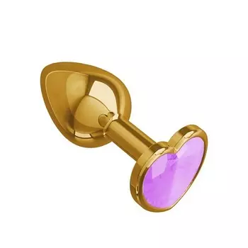 DЖАГА DЖАГА Анальная втулка Gold с кристаллом в форме сердца
