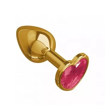 DЖАГА DЖАГА Анальная втулка Gold с кристаллом в форме сердца