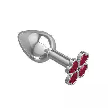 DЖАГА DЖАГА Анальная втулка Silver Клевер с кристаллом