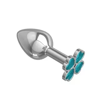 DЖАГА DЖАГА Анальная втулка Silver Клевер с кристаллом