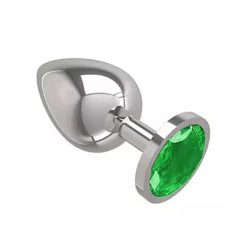 DЖАГА DЖАГА Анальная втулка Silver с кристаллом большая