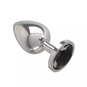 DЖАГА DЖАГА Анальная втулка Silver с кристаллом большая