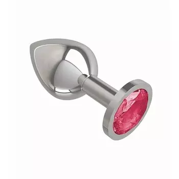 DЖАГА DЖАГА Анальная втулка Silver с кристаллом средняя