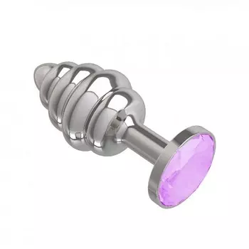 DЖАГА DЖАГА Анальная втулка Silver Spiral малая с кристаллом