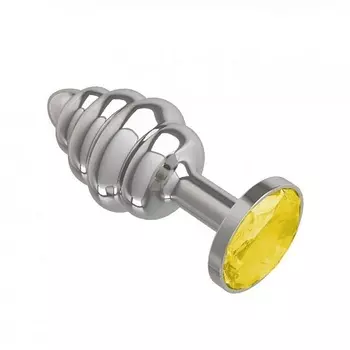 DЖАГА DЖАГА Анальная втулка Silver Spiral малая с кристаллом