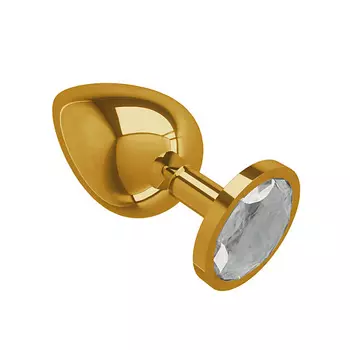 DЖАГА DЖАГА Gold Анальная втулка с кристаллом большая