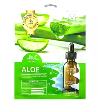 ECOBRANCH Ампульная тканевая маска с алоэ 25.0