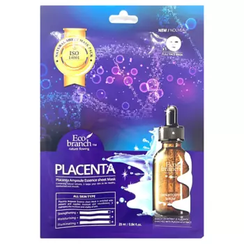 ECOBRANCH Ампульная тканевая маска с плацентой 25.0