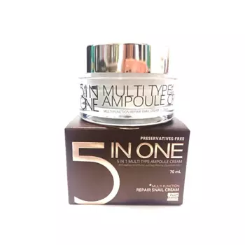 ECOBRANCH Ампульный крем c улиточным муцином 5 в 1 70.0