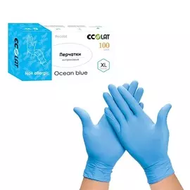 ECOLAT Перчатки нитриловые Ocean Blue размер M