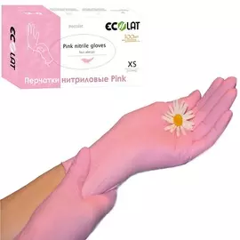 ECOLAT Перчатки нитриловые Pink размер M