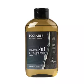 ECOLATIER Мужской гель для душа и шампунь 2 в 1 грейпфрут & вербена 600.0