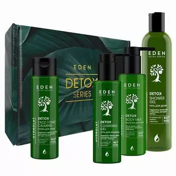 EDEN Набор DETOX Hydrolat гель для душа +молочко для тела +гель для умывания+тоник +шоппер