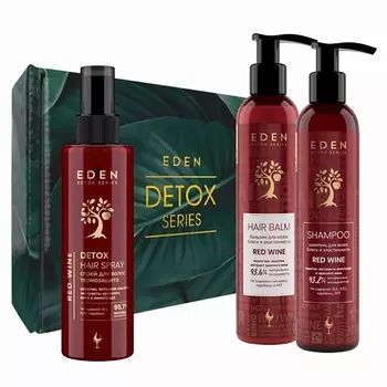 EDEN Подарочный набор Шампунь Red Wine +Бальзам Red Wine +Термозащита Red Wine +подарок Шоппер