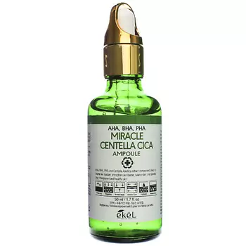 EKEL Ампульная сыворотка с кислотами AHA,BHA,PHA Centella Cica Ampoule Green 50.0