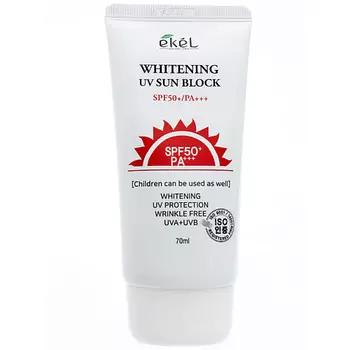 EKEL Крем солнцезащитный Осветляющий Whitening UV Sun Block SPF 50+ PA+++ 70.0
