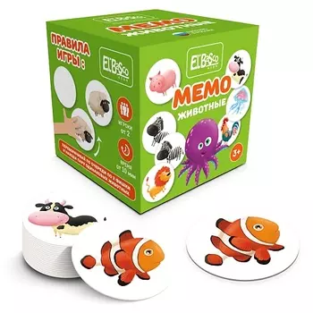 EL'BASCO Настольная игра для развития памяти МЕМО Животные