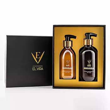 EL'VIRA Мужской набор косметики для тела подарочный "Brutal Tabacco" лосьон для тела и гель для душа