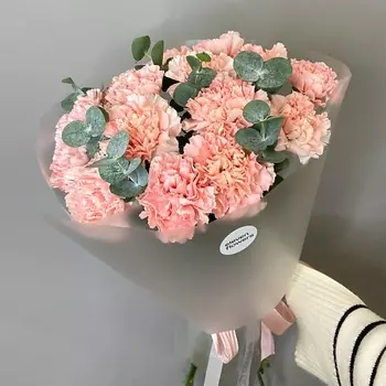 ELEVEN FLOWERS Букет Нежные диантусы с эвкалиптом