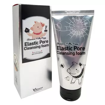 ELIZAVECCA Пенка для очищения и сужения пор с древесным углем Elastin Pore Cleansing Foam