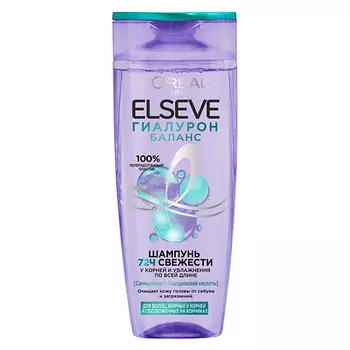 ELSEVE Шампунь для волос, жирных у корней и обезвоженных на кончиках, "Гиалурон Баланс" Hyaluron Balance