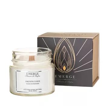 EMERGE Свеча ароматическая Дубовый Мох и Амбра с деревянным фитилем 100.0