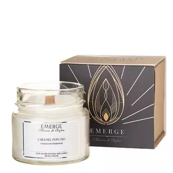 EMERGE Свеча ароматическая Карамельный Попкорн с деревянным фитилем 100.0