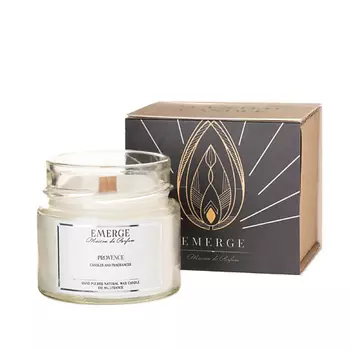 EMERGE Свеча ароматическая Прованс (Лаванда) с деревянным фитилем 100.0