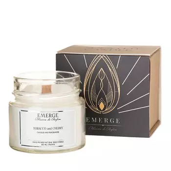 EMERGE Свеча ароматическая Табак Вишня с деревянным фитилем 100.0