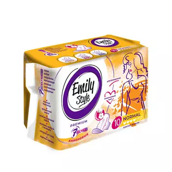 EMILYSTYLE PREMIUM Прокладки критика анионовые NORMAL УЛЬТРАТОНКИЕ, с бортиками 10.0