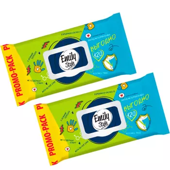 EMILYSTYLE Влажные салфетки Антибактериальные с крышкой 240.0