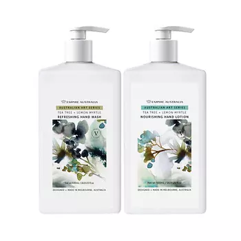 EMPIRE AUSTRALIA Жидкое мыло для рук и лосьон для тела с маслами чайного дерева и лимонного мирта Australian Art Series
