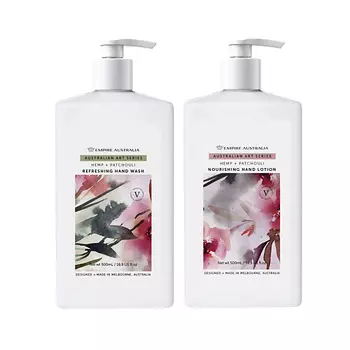 EMPIRE AUSTRALIA Жидкое мыло для рук и лосьон для тела с маслами пачули и семян конопли Australian Art Series