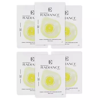 ENTREDERMA Набор обновляющих тканевых масок с витамином С, гиалуроновой кислотой RADIANCE