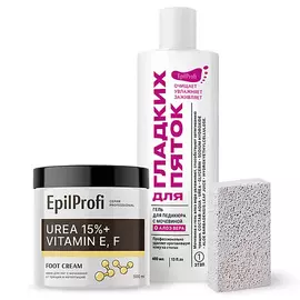 EpilProfi Набор для ухода за ногами (гель с мочевиной, крем от трещин, пемза)