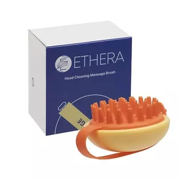 ETHERA Массажная силиконовая щётка для мытья головы, желтый