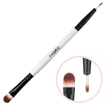 EVABOND Кисть макияжная двухсторонняя для подводки и теней