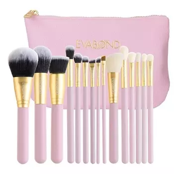 EVABOND Набор макияжных кистей, 15 предметов