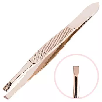 EVABOND Пинцет для бровей прямой Golden